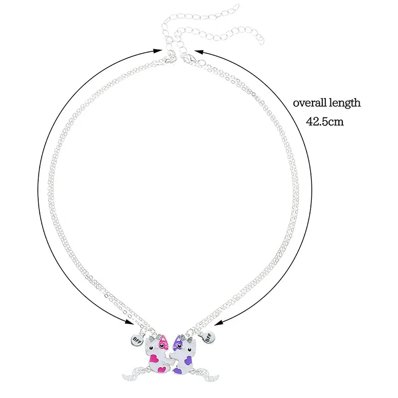Cute Cat Shape Pendant Chain Best Friends Necklace
