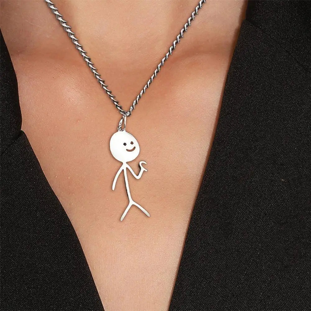 Funny Stainless Steel Funny Guy Key Chain Stickman Matching Heart Keychain